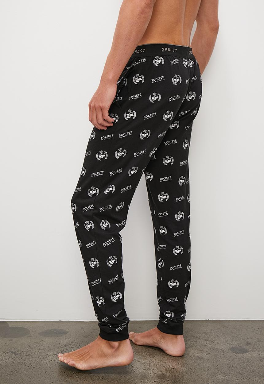 Superbalist - Printed regular long lounge pant - black