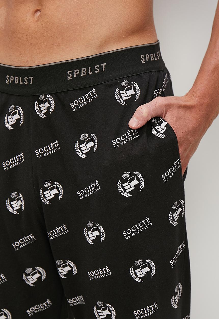 Superbalist - Printed regular long lounge pant - black