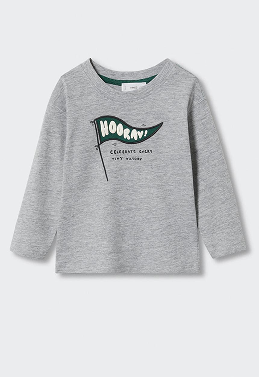 MANGO - T-shirt hooray - grey