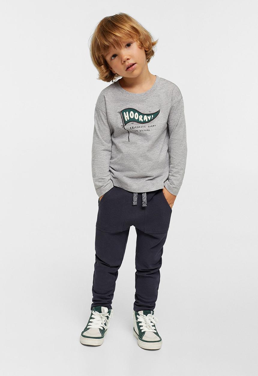 MANGO - T-shirt hooray - grey