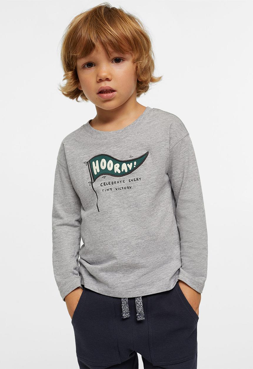 MANGO - T-shirt hooray - grey
