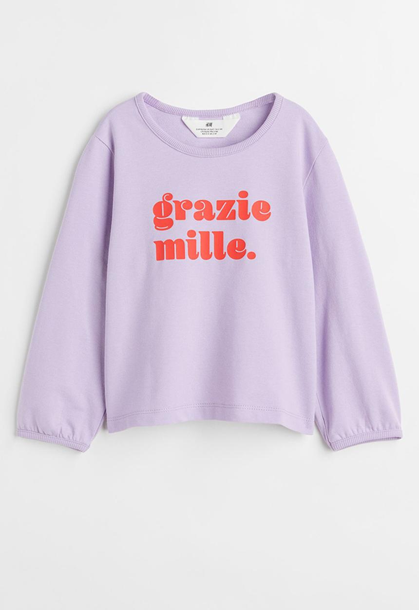 H&M - Cotton sweatshirt - light purple/grazie mille