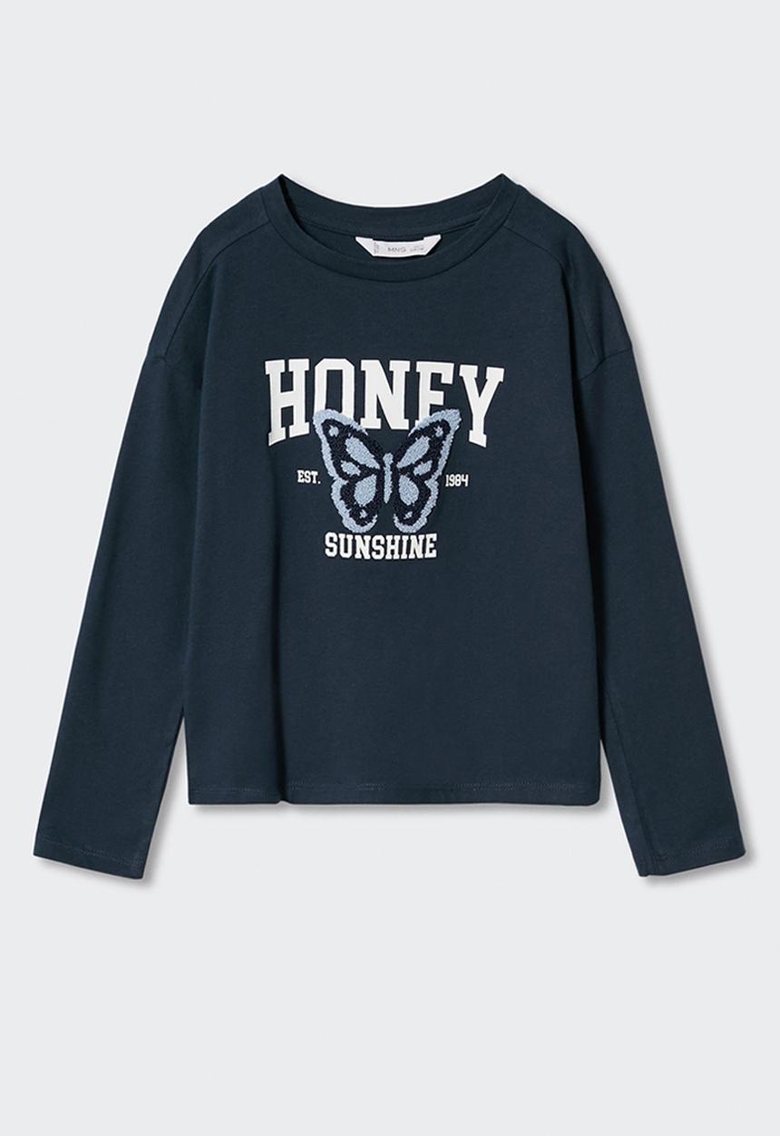 MANGO - T-shirt  honey - navy