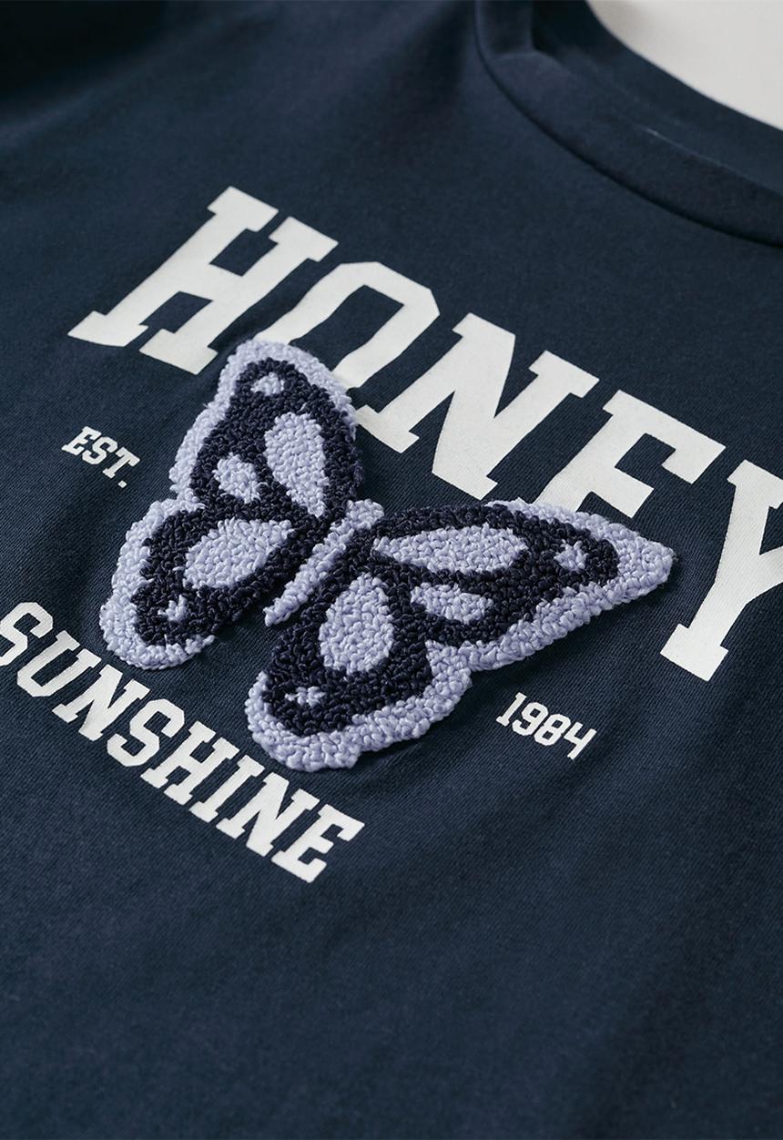 MANGO - T-shirt  honey - navy