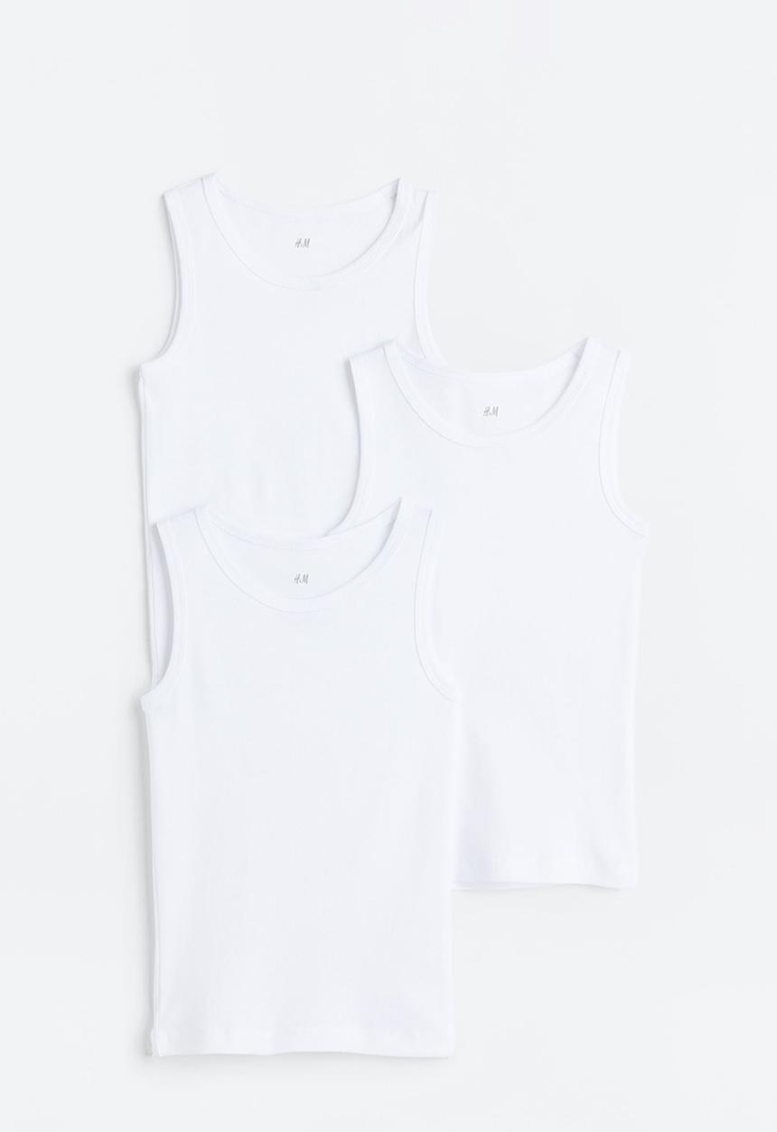 H&M - 3 Pack vest tops - white