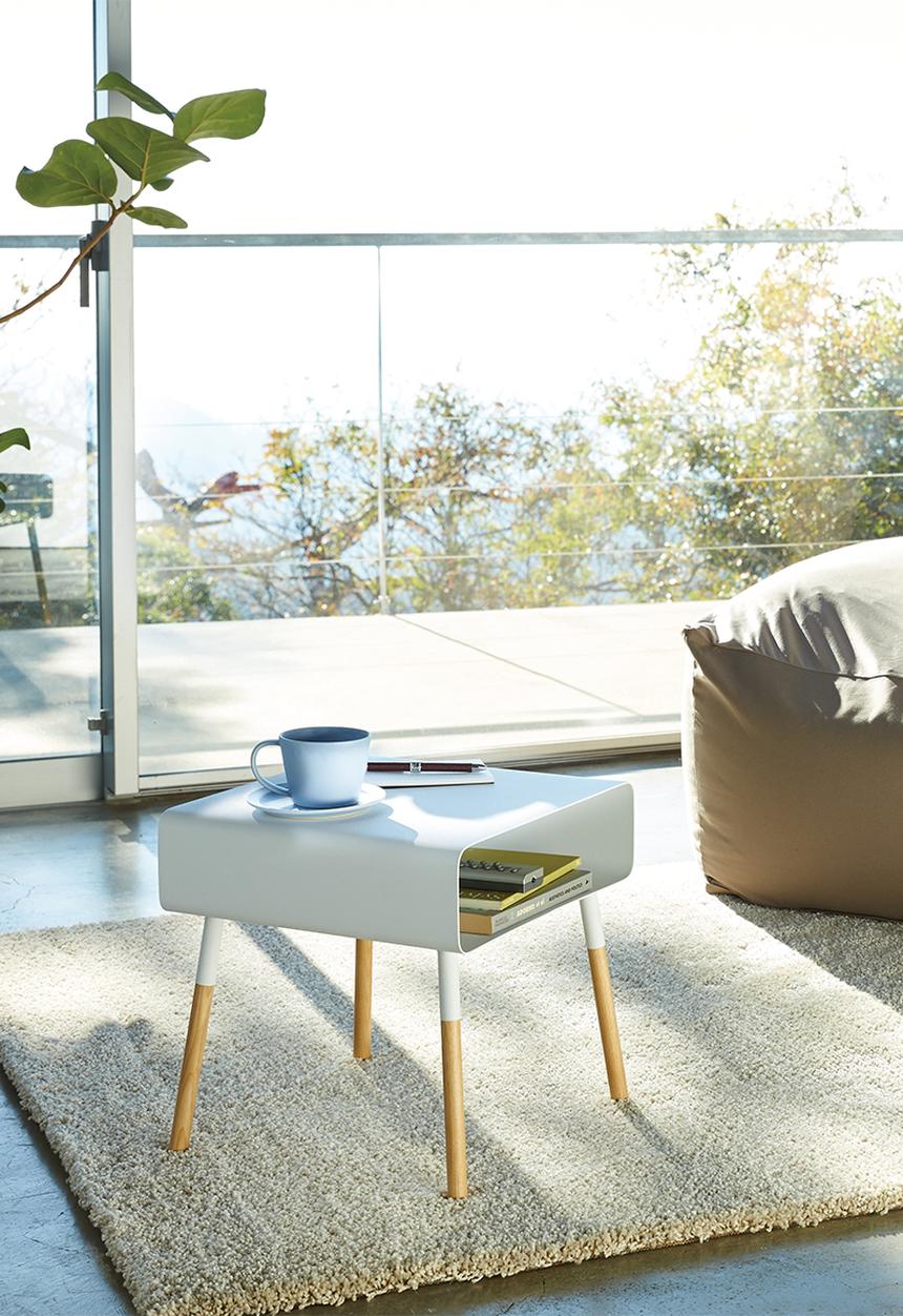 Yamazaki - Plain low side table - white