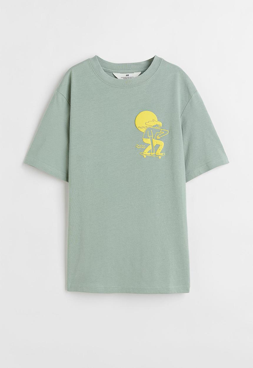 H&M - Cotton T-shirt - light green/skater