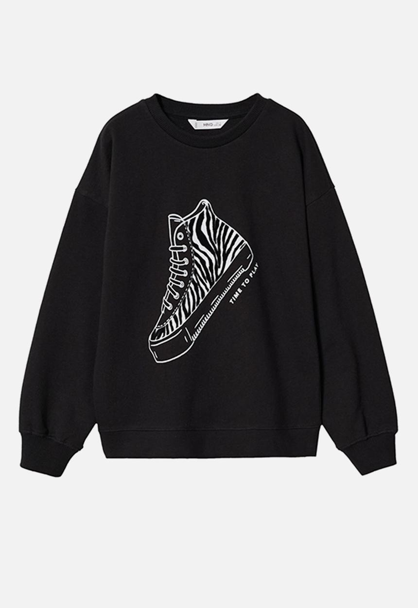 MANGO - Sweatshirt dublini - black