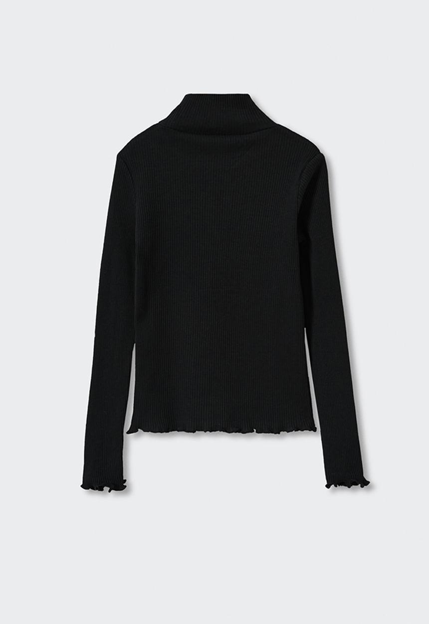 MANGO - T-shirt turborib - black