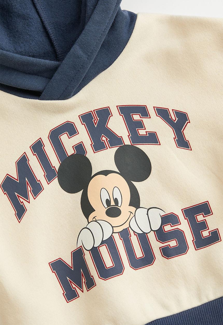 H&M - 2-Piece print-motif sweatshirt set - blue/mickey mouse