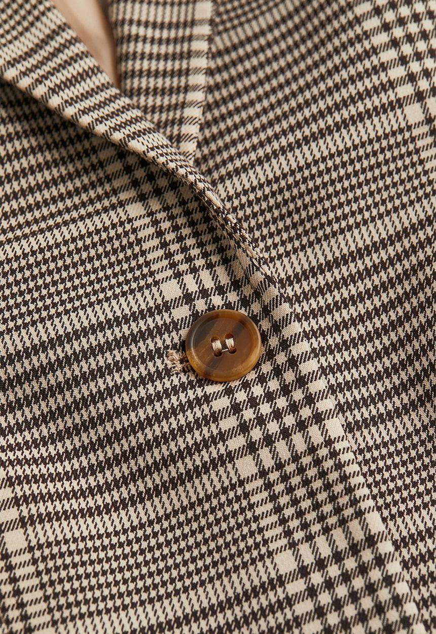 H&M - Blazer - beige/dogtooth-patterned