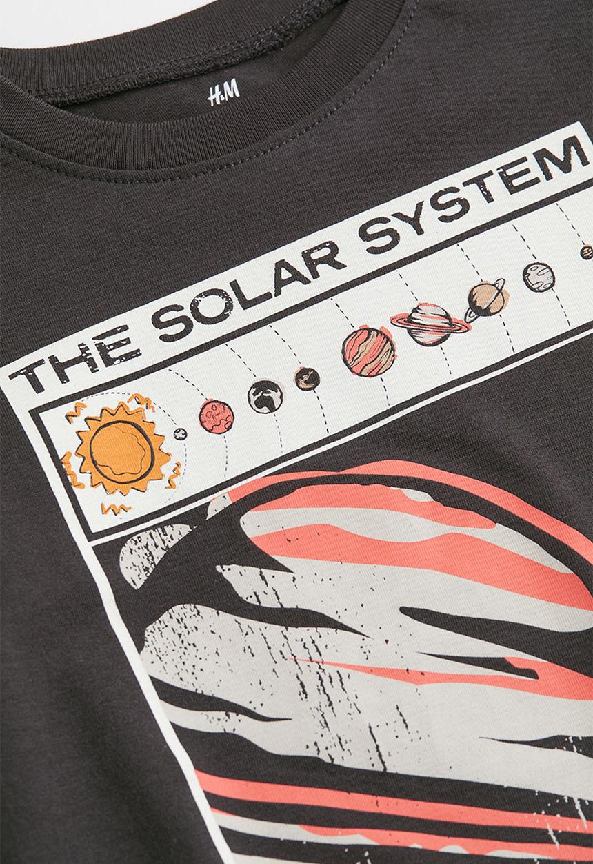 H&M - Cotton T-shirt - dark grey/saturn