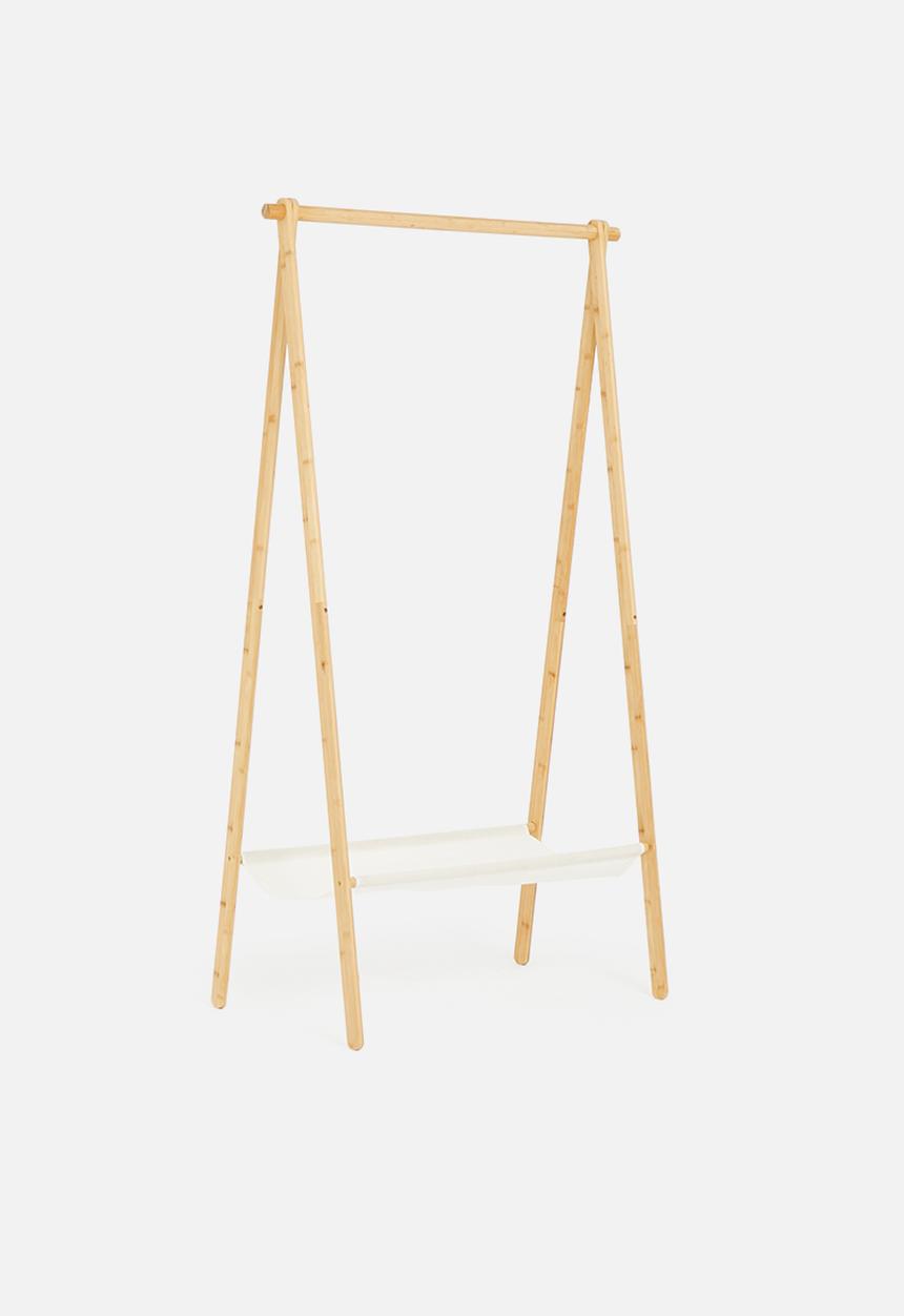 H&S - Bamboo clothing rail - natural & white