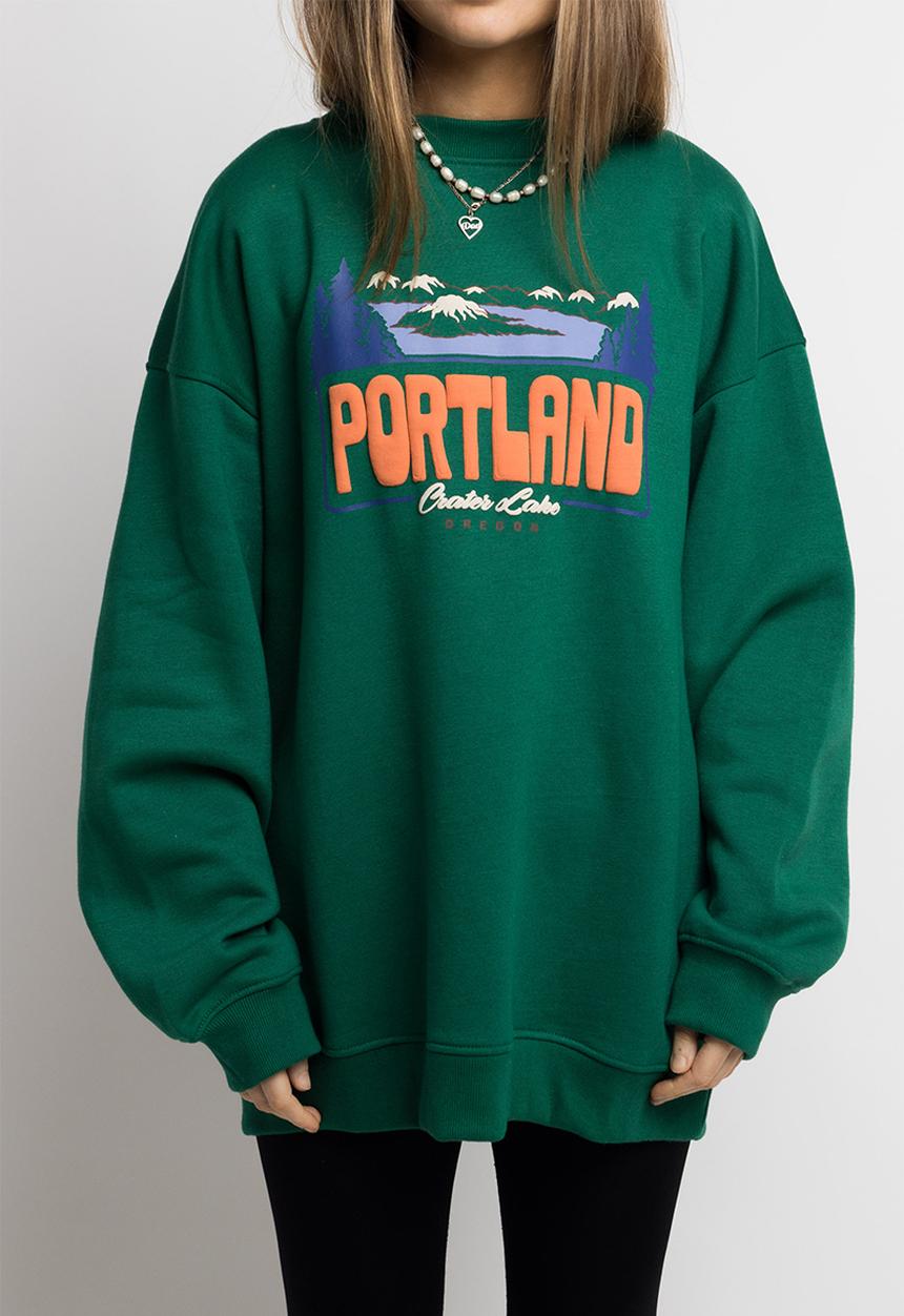 Daisy Street - Portland graphic sweater - green