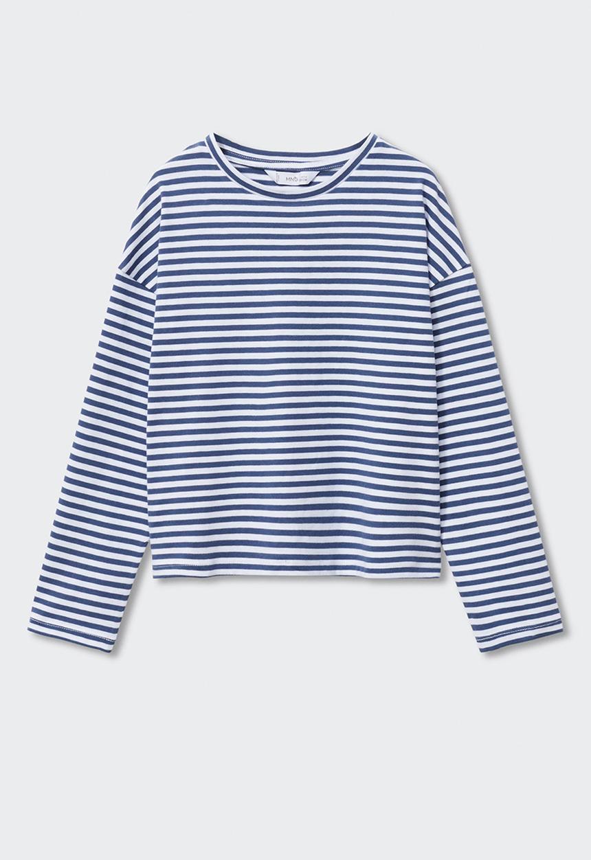 MANGO - T-shirt  stripes - blue