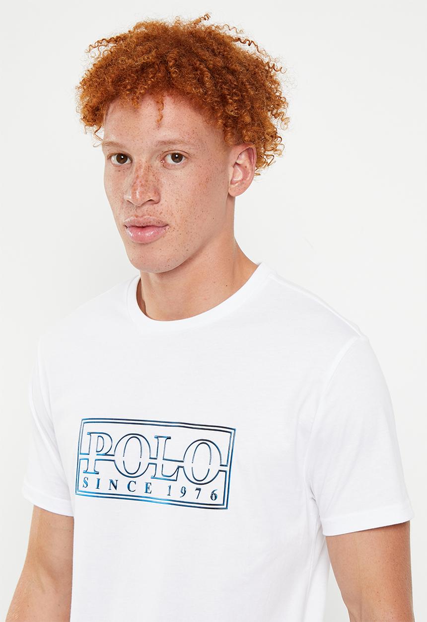 POLO - Men logo transfer tee  - white