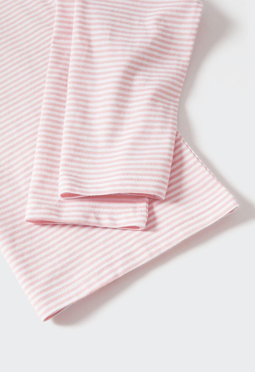 MANGO - T-shirt  stripes - pink