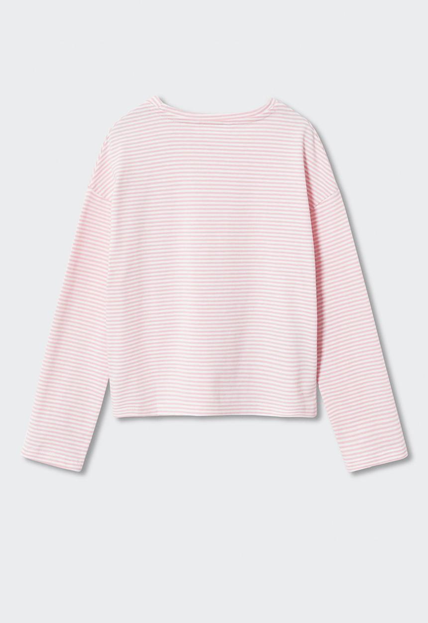 MANGO - T-shirt  stripes - pink