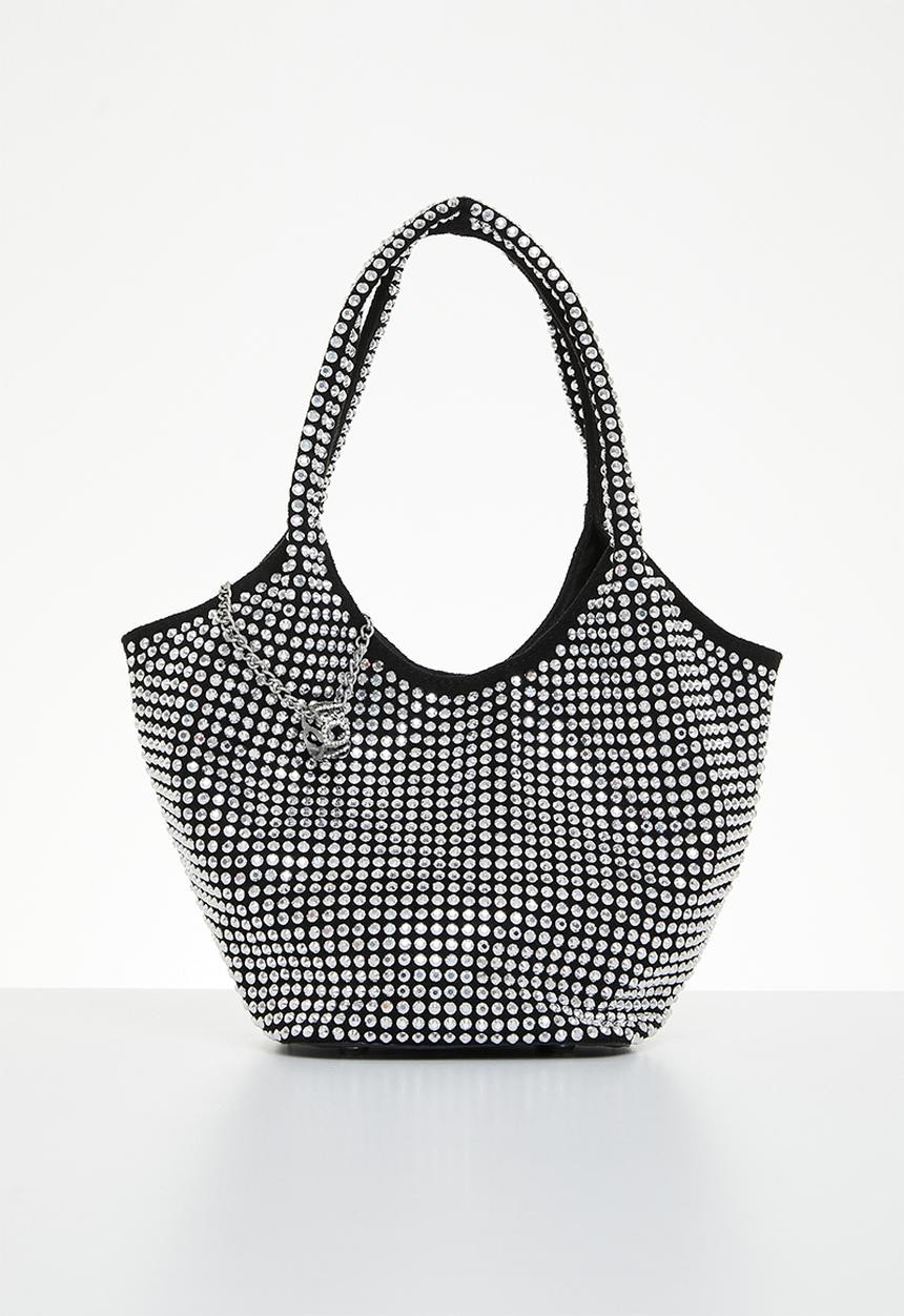 SISSY BOY - Crystal twist: bling shoulder bag - black