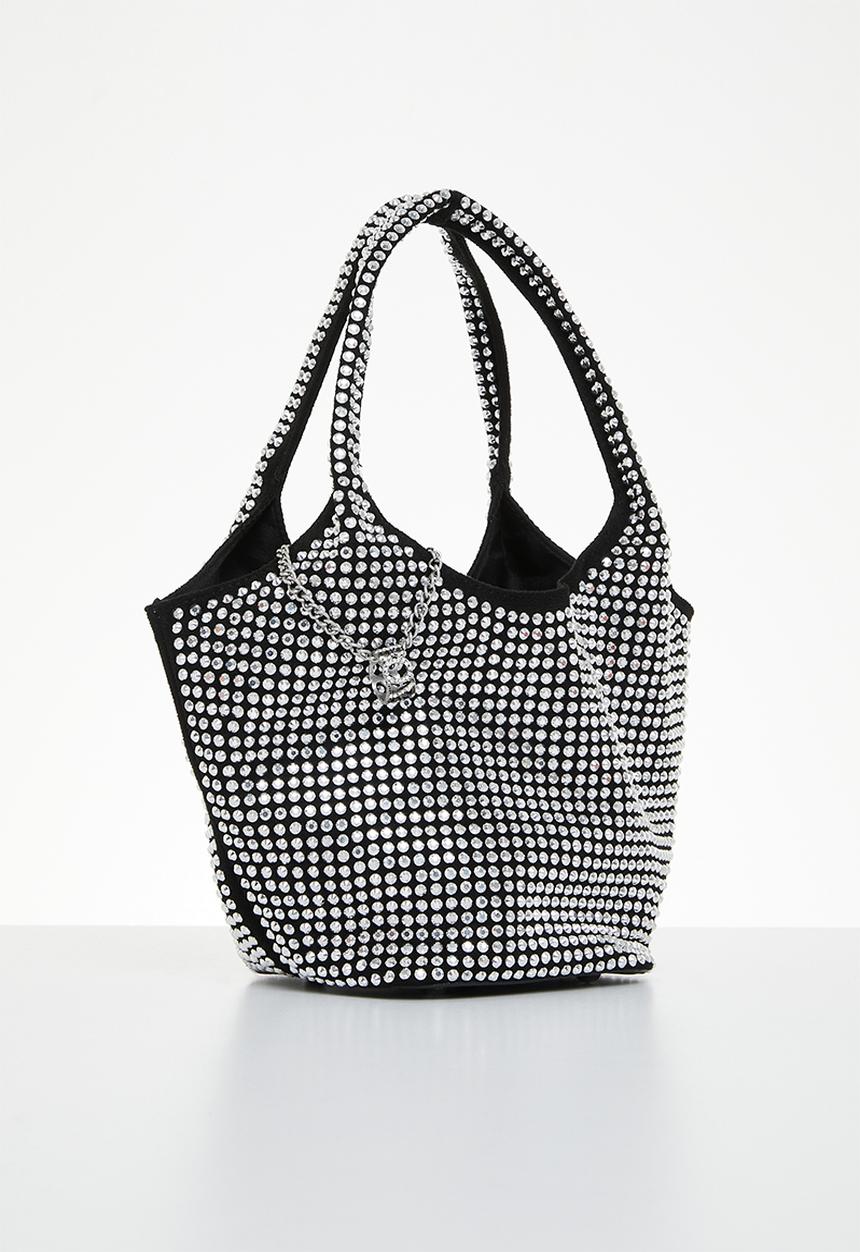 SISSY BOY - Crystal twist: bling shoulder bag - black