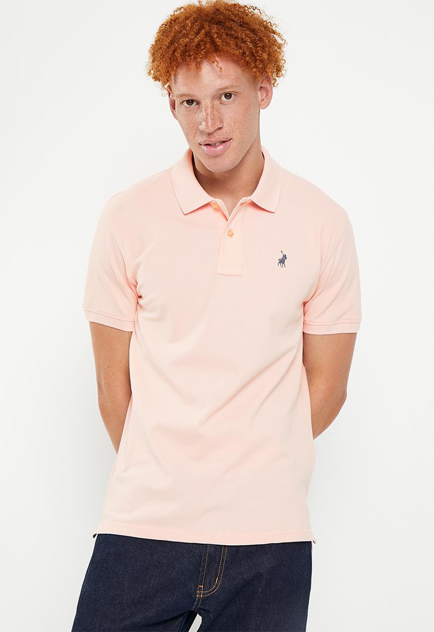 POLO - Men classic pique short sleeve golfer - pink