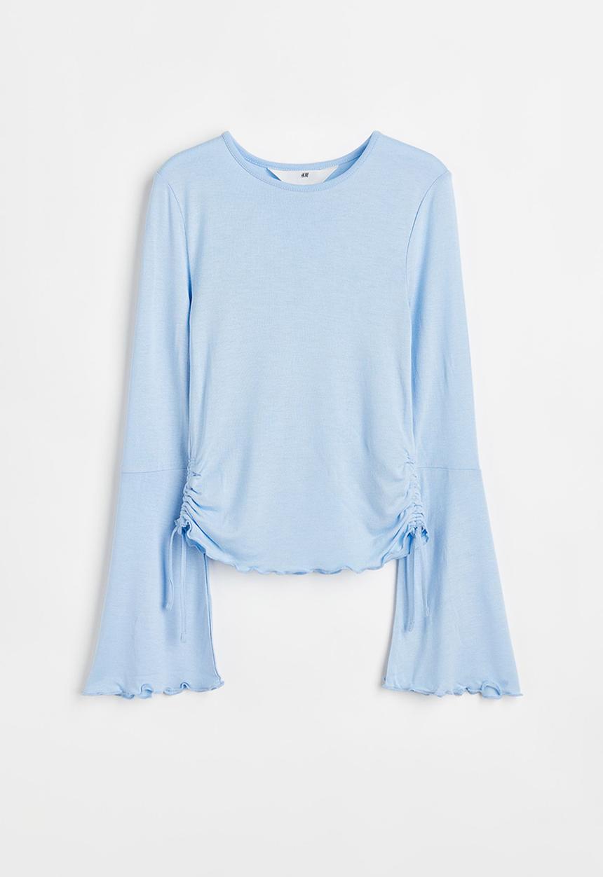 H&M - Draped jersey top - light blue