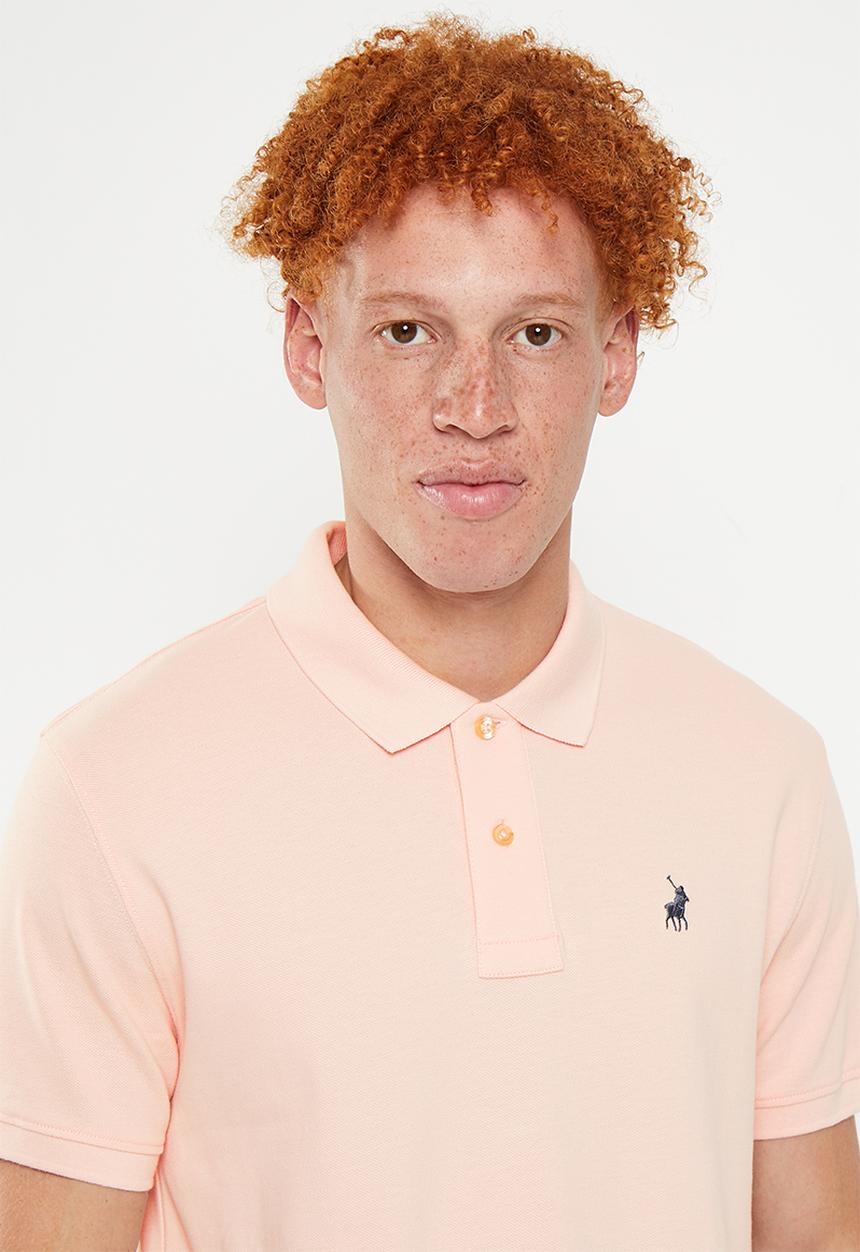 POLO - Men classic pique short sleeve golfer - pink