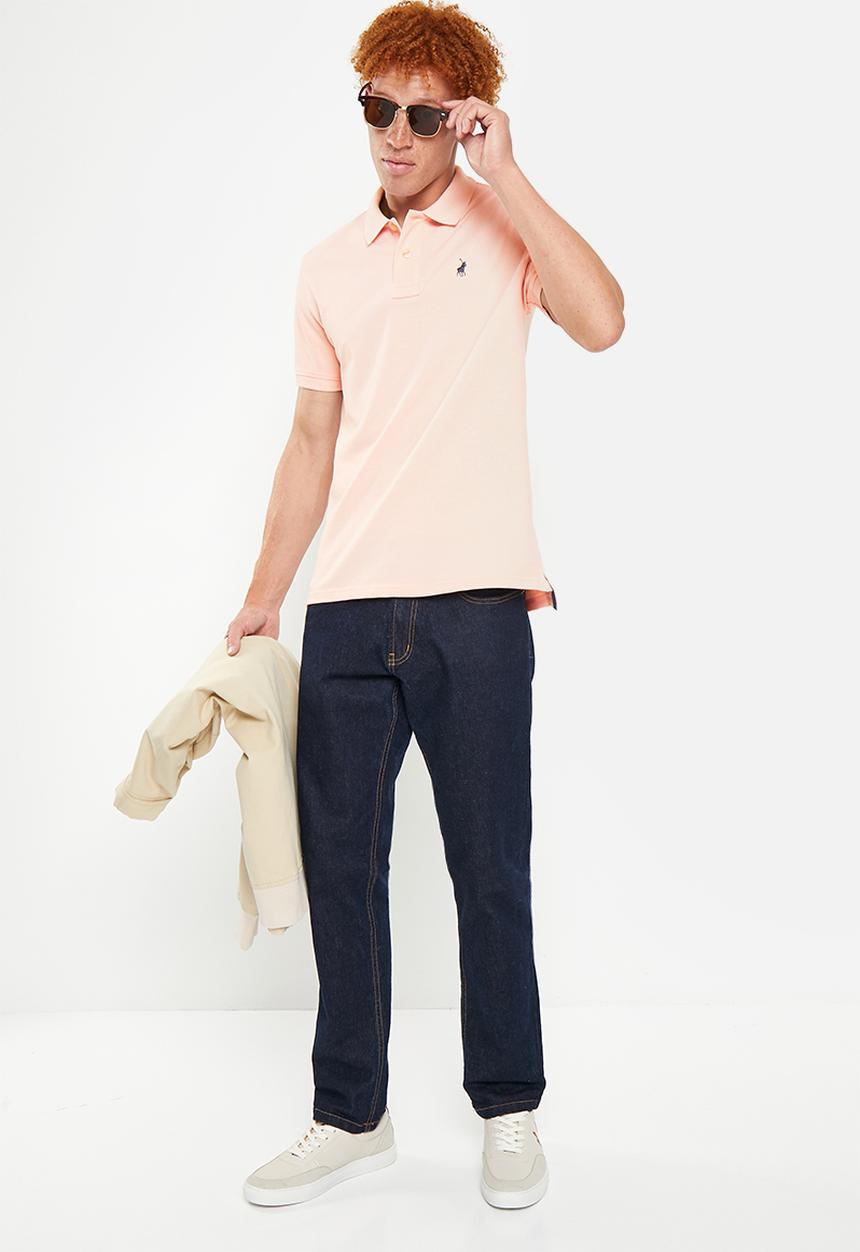 POLO - Men classic pique short sleeve golfer - pink
