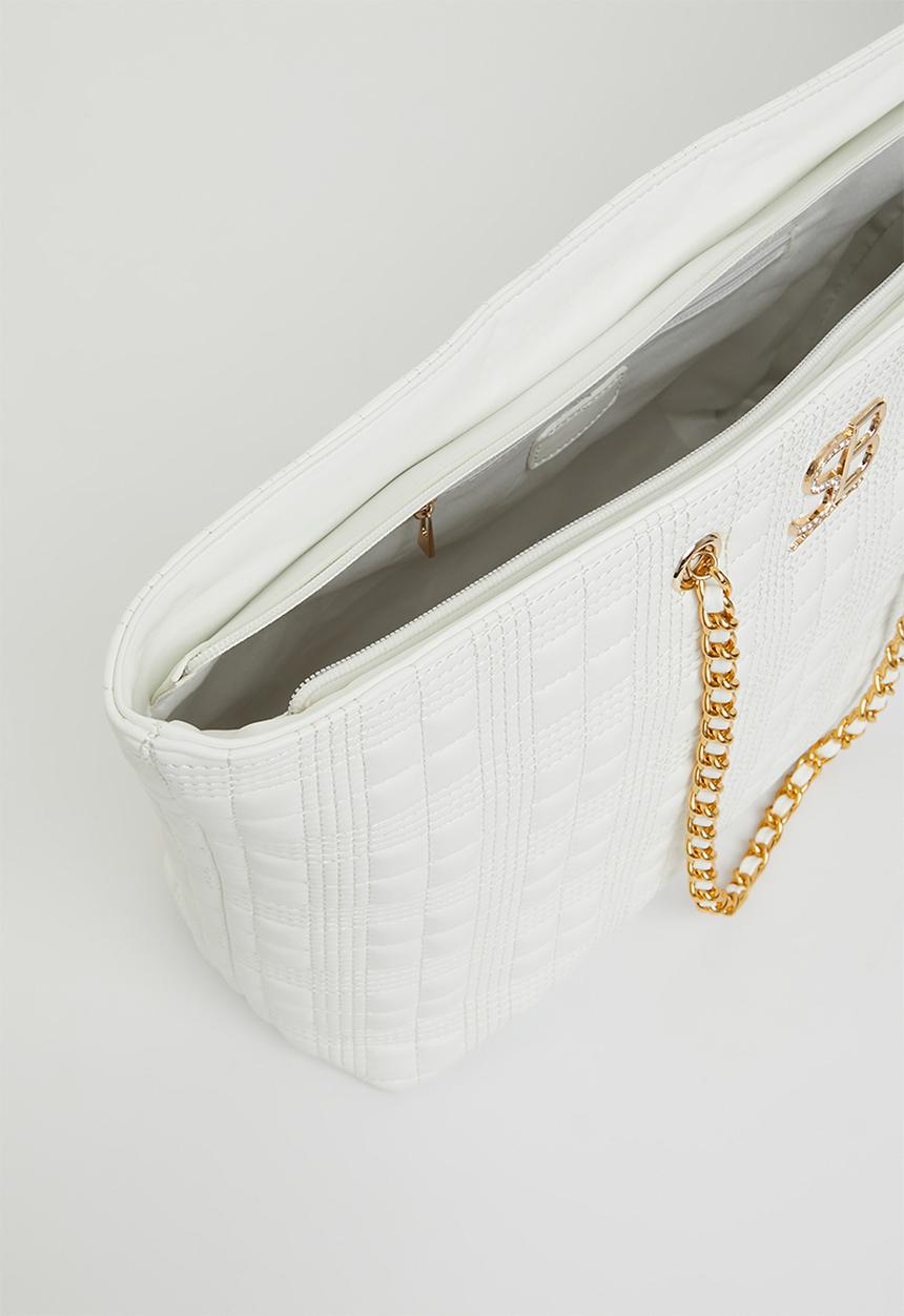 SISSY BOY - Pick me up : square quilted shopper-white