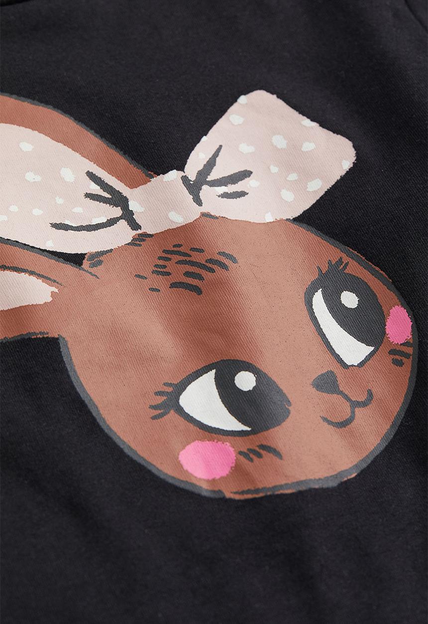 H&M - Printed T-shirt - black/rabbit