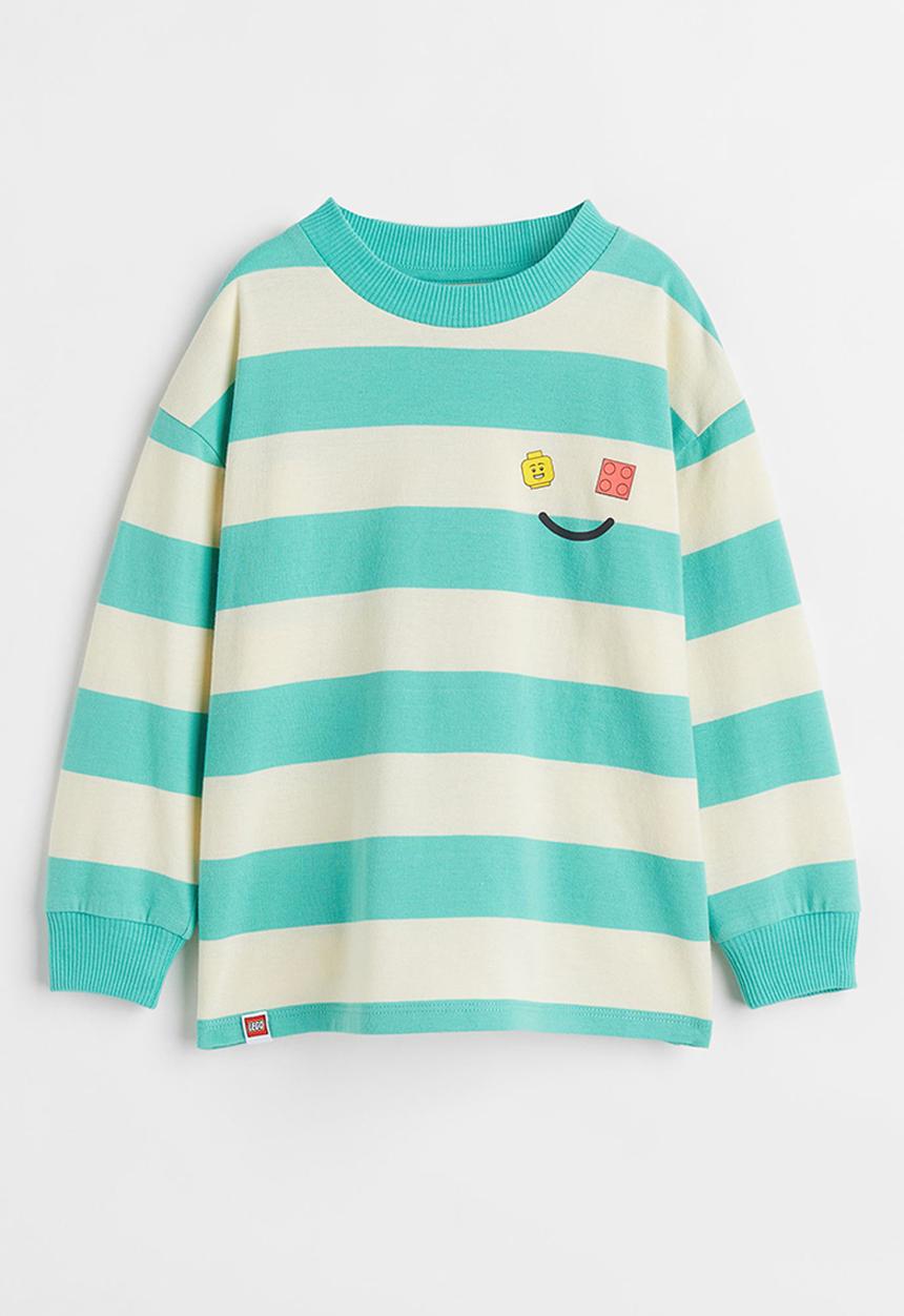 H&M - Printed jersey top - turquoise/lego® collection