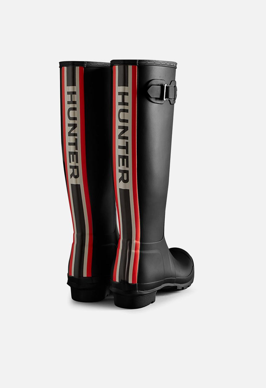 Hunter - Original tall tri colour logo - black