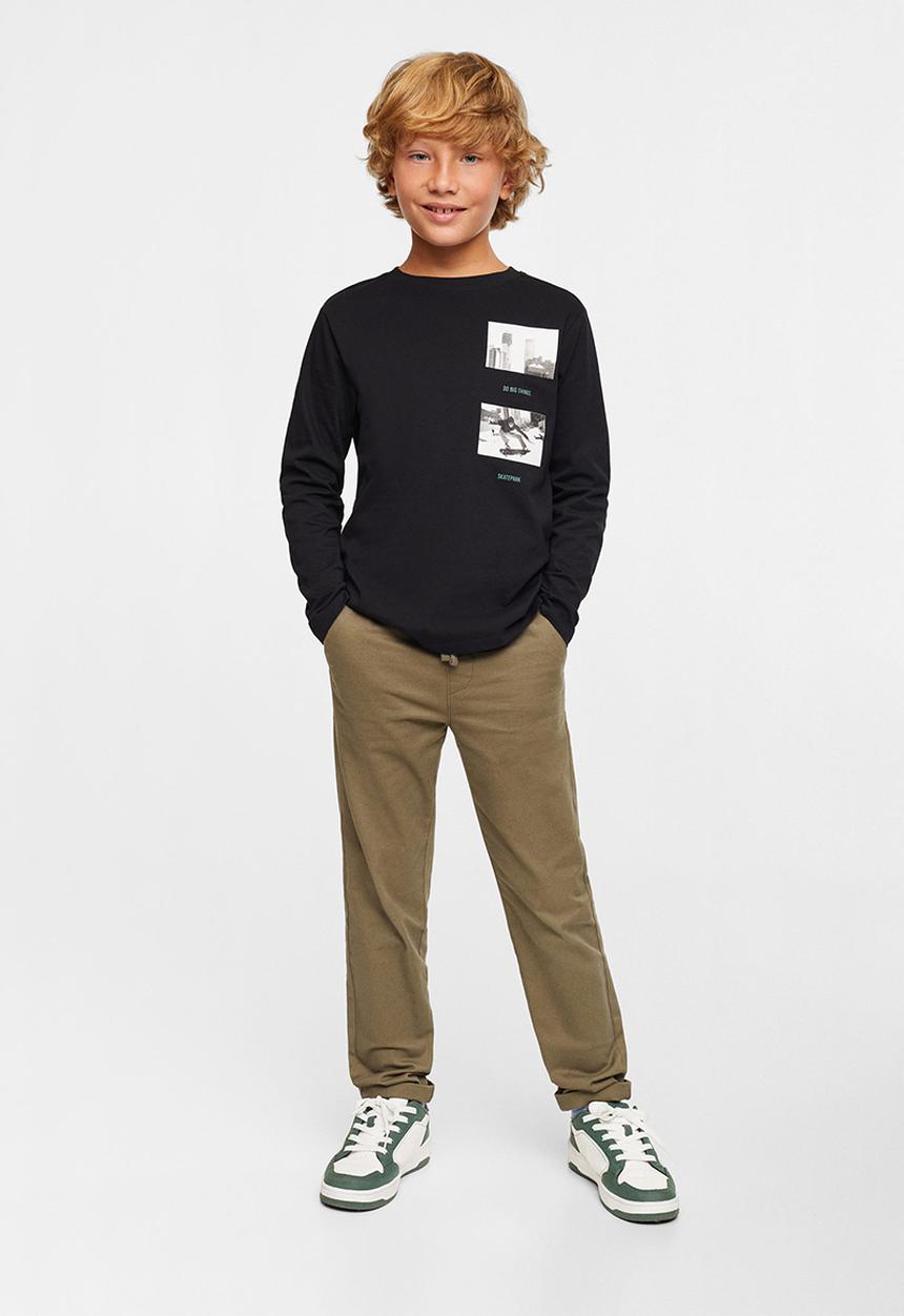 MANGO - T-shirt- urbanpic - black