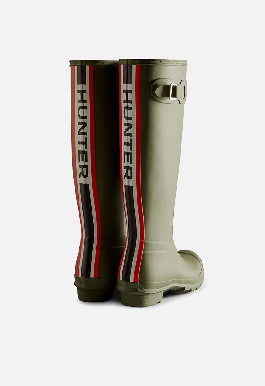 Hunter - Original tall tri colour logo - lichen green