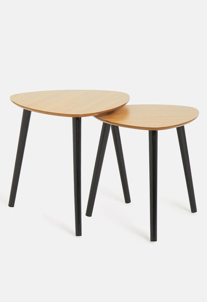 H&S - Madison nested tables - natural & black