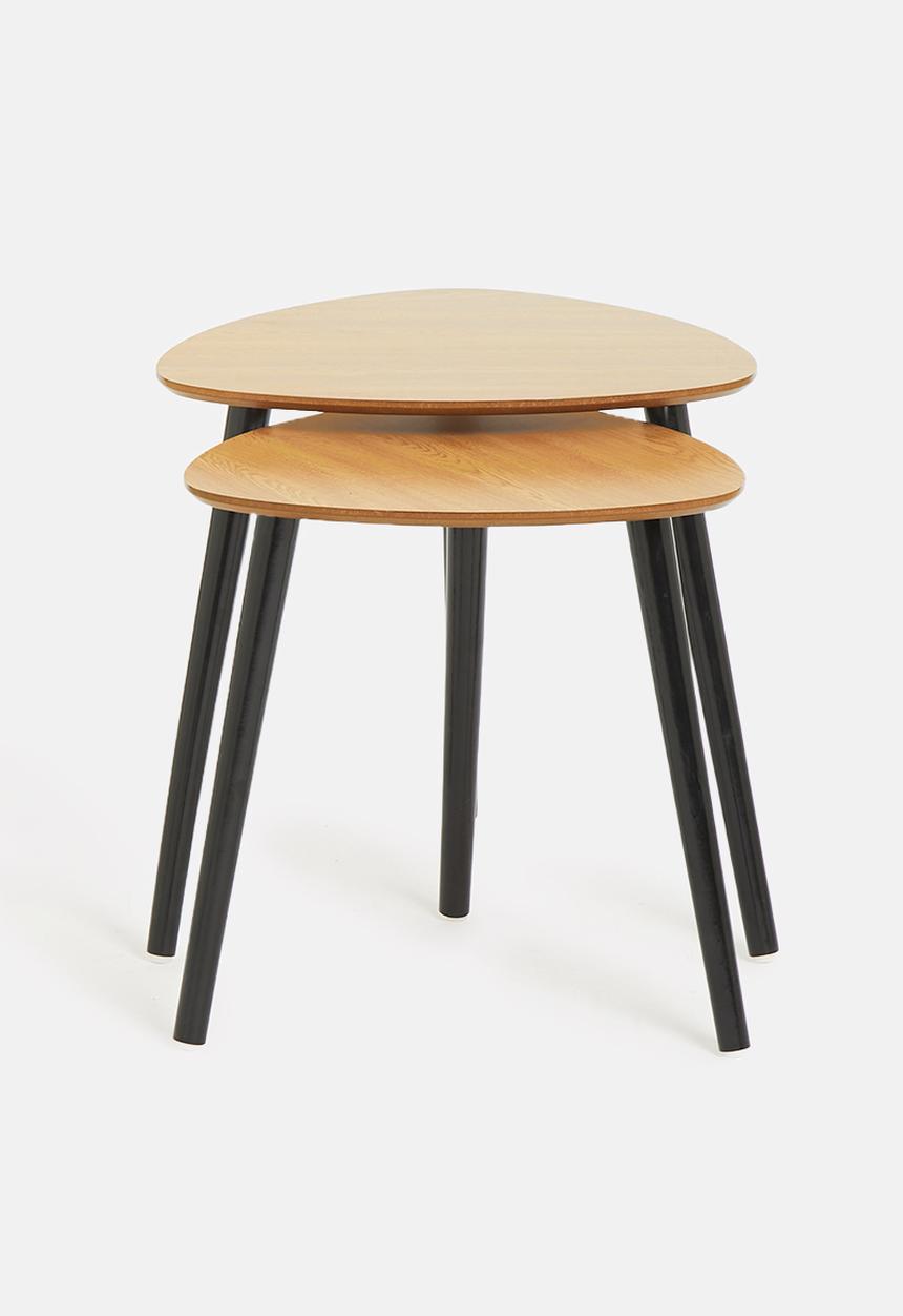 H&S - Madison nested tables - natural & black
