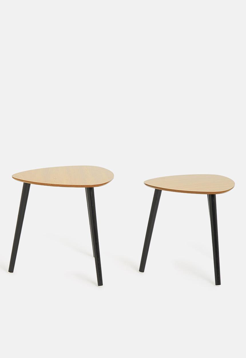 H&S - Madison nested tables - natural & black