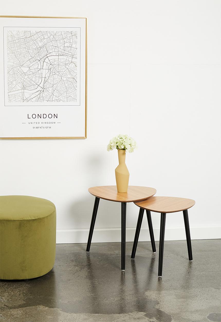 H&S - Madison nested tables - natural & black