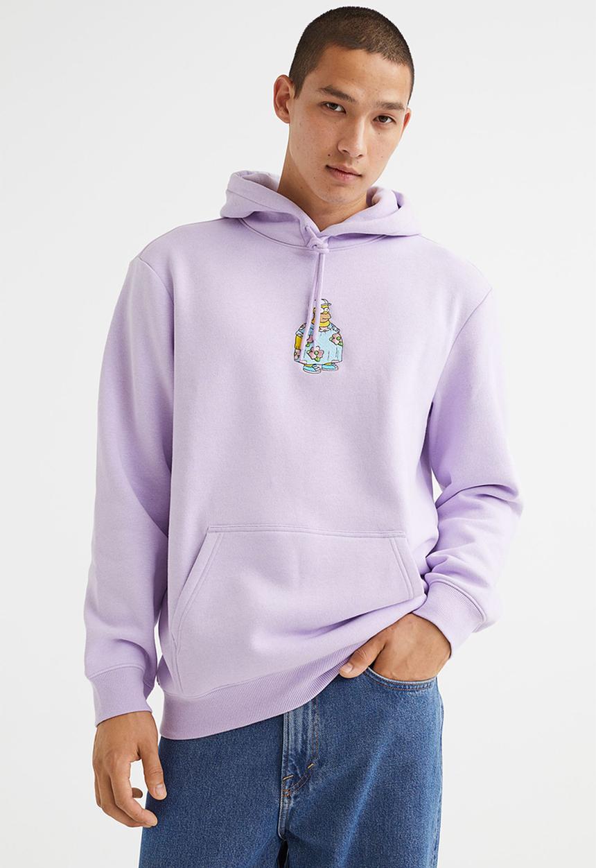 H&M - Regular fit hoodie - purple/the simpsons