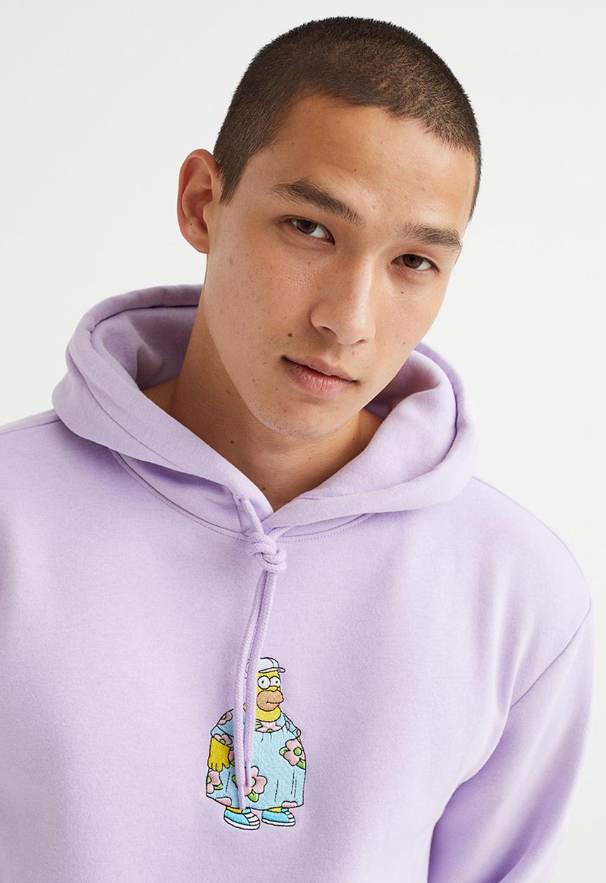 H&M - Regular fit hoodie - purple/the simpsons