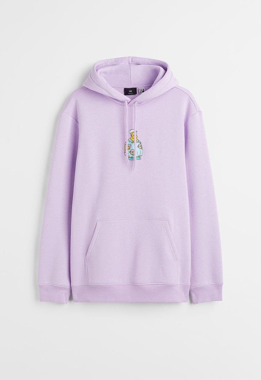 H&M - Regular fit hoodie - purple/the simpsons