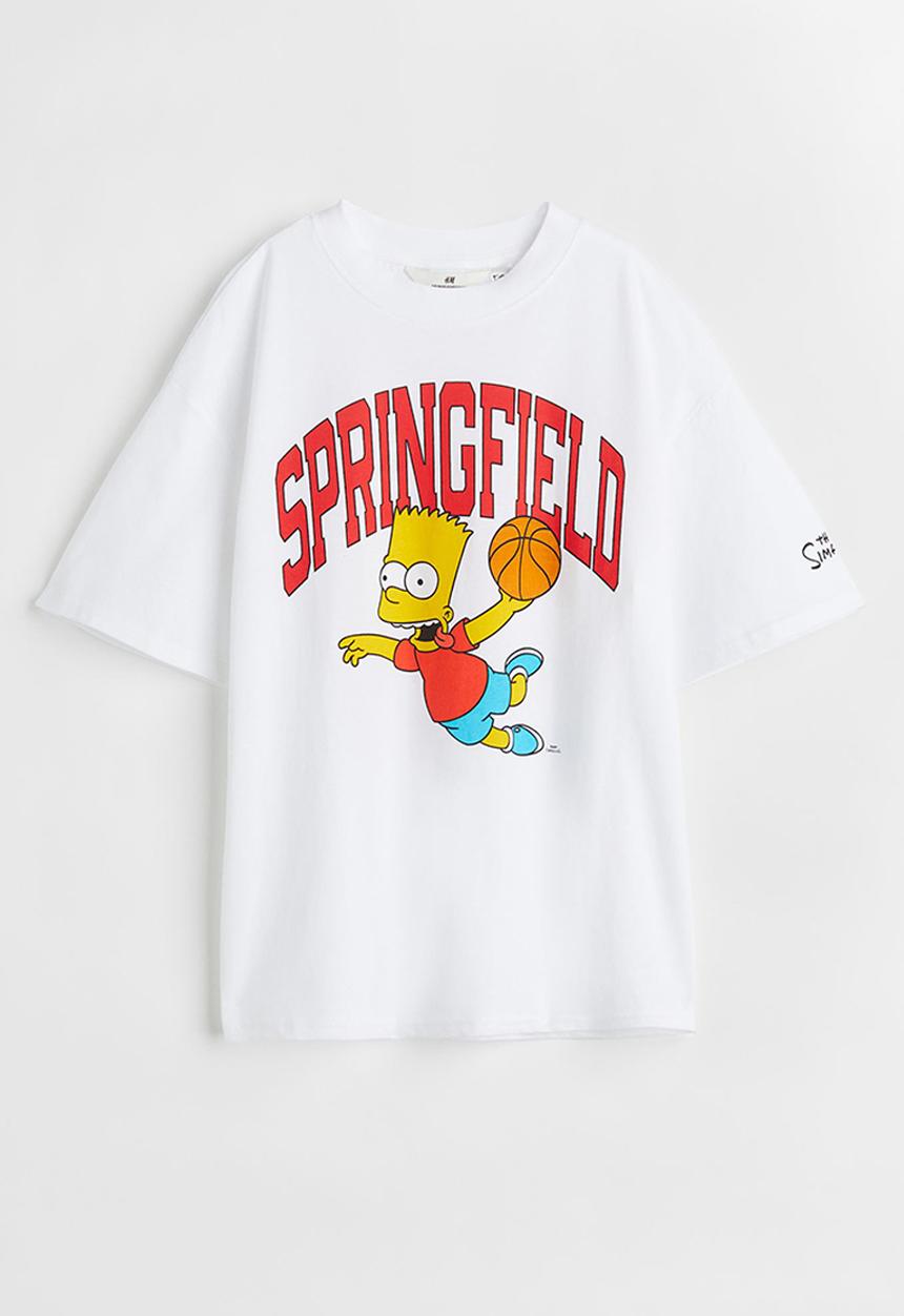 H&M - Oversized printed T-shirt - white/the simpsons