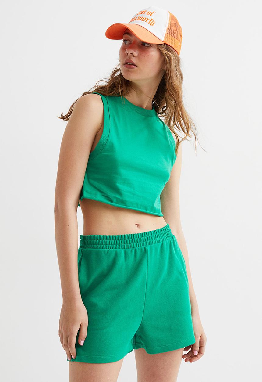 H&M - Cropped vest top - green