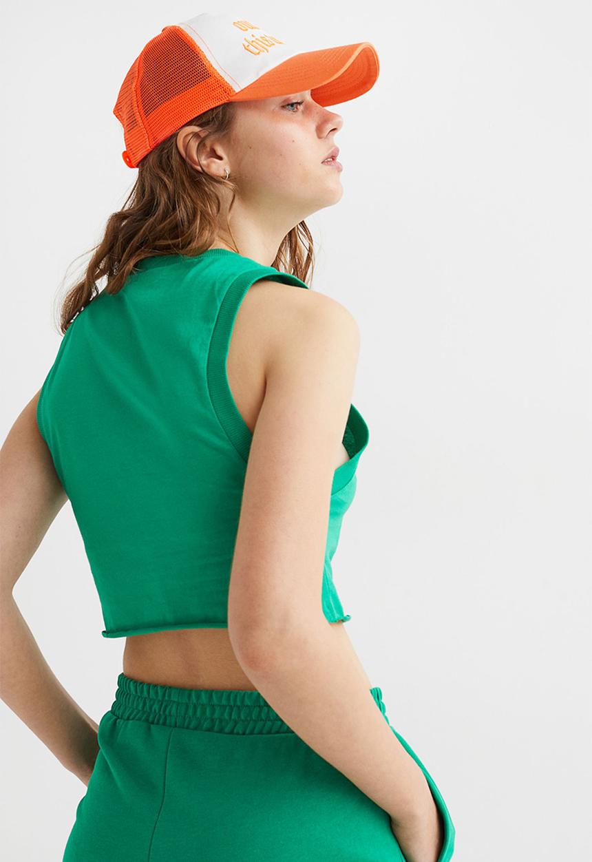 H&M - Cropped vest top - green