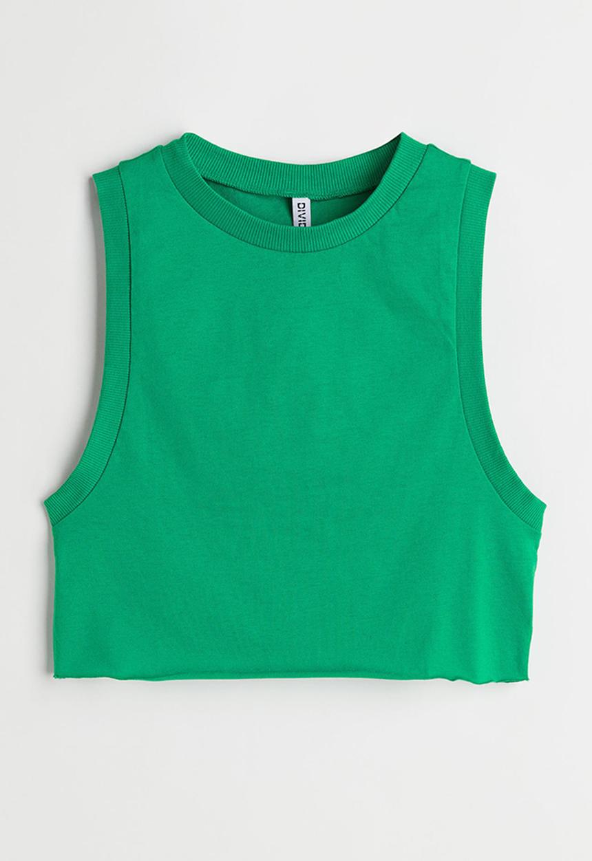 H&M - Cropped vest top - green