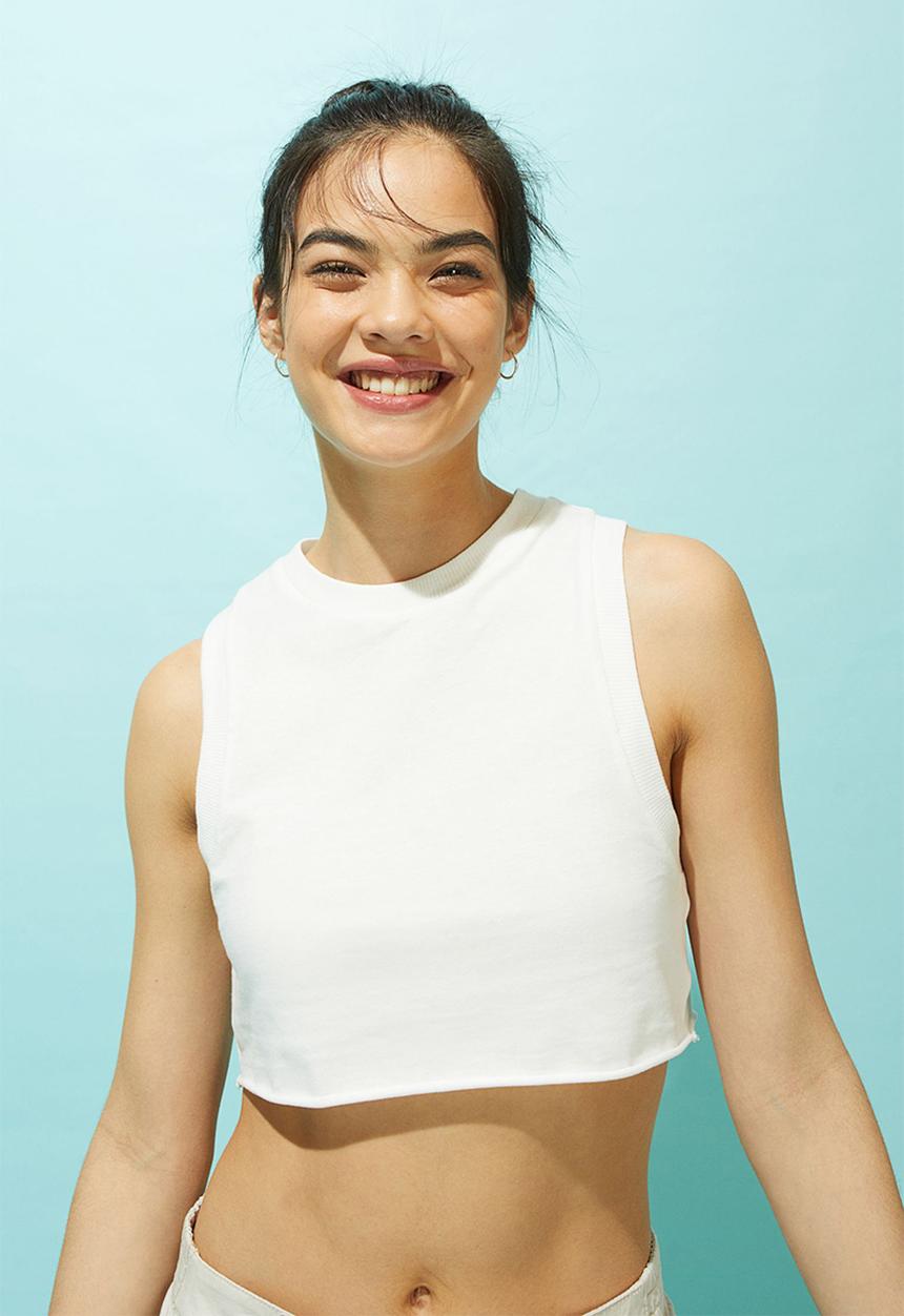 H&M - Cropped vest top - white