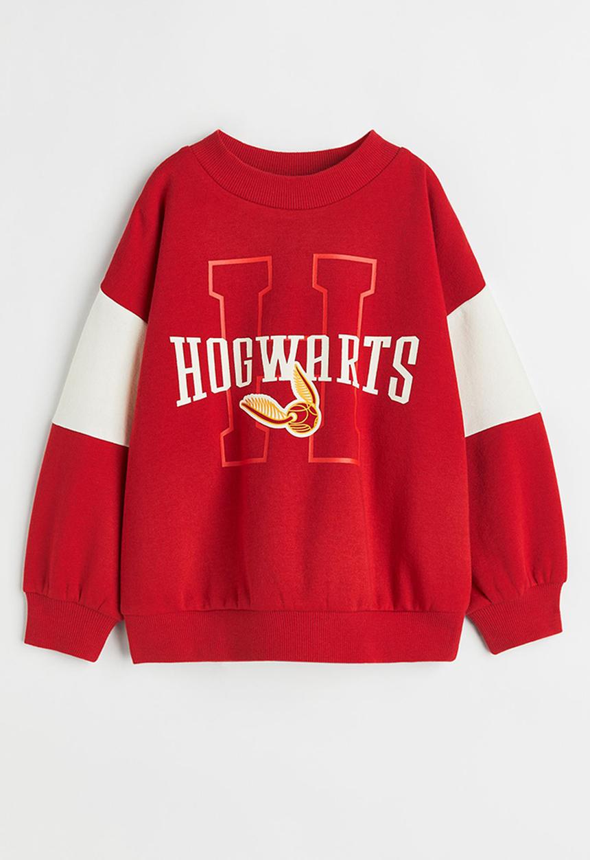 H&M - Oversized sweatshirt - red/hogwarts