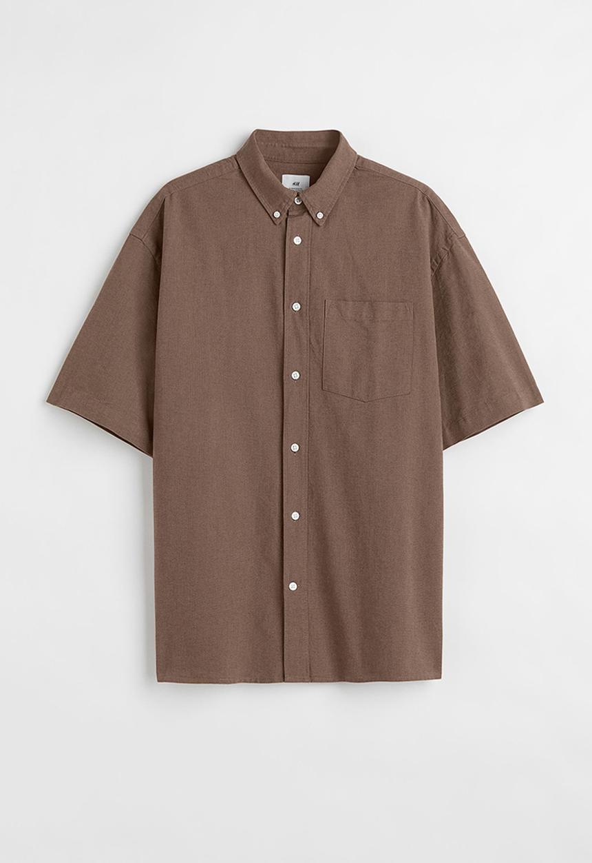 H&M - Oversized fit oxford shirt - khaki green