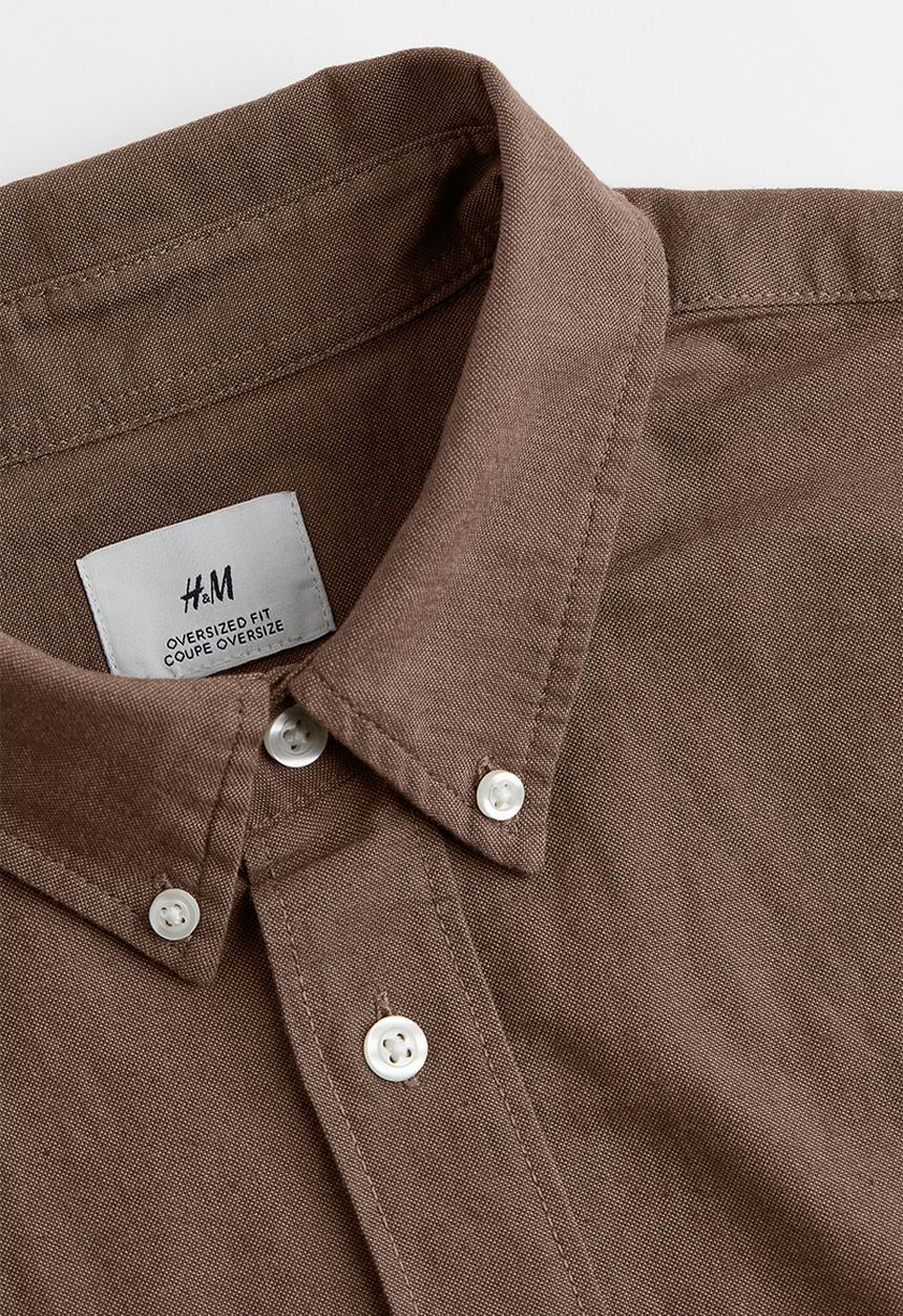 H&M - Oversized fit oxford shirt - khaki green