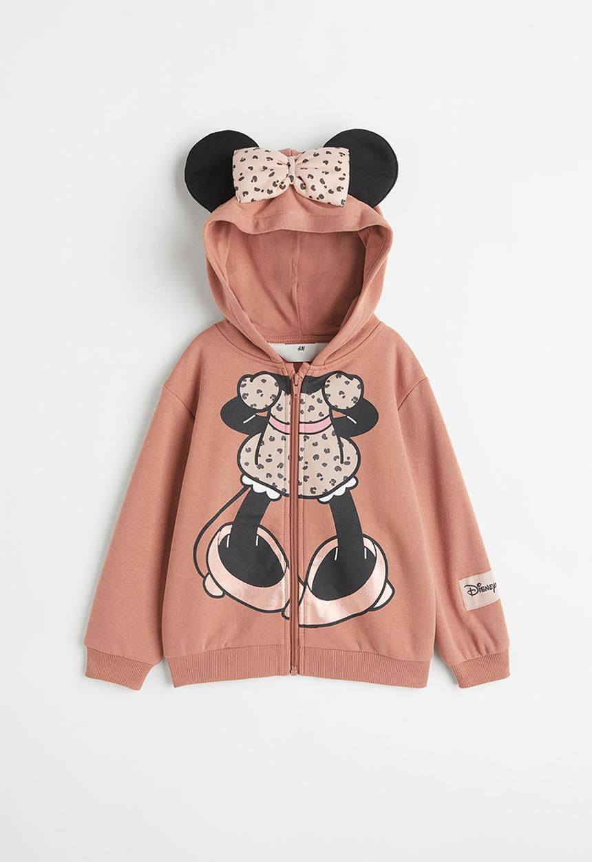 H&M - Printed zip-through hoodie - old rose/minnie mouse